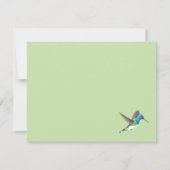 ホバリングJacobin Hummingbird – 透明。 サンキューカード (裏面)