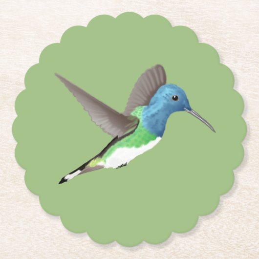 ホバリングJacobin Hummingbird – 透明。 ペーパーコースター (正面)