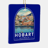 ホバートオーストラリアトラベルアートヴィンテージ セラミックオーナメント (右)