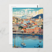 ホバートオーストラリアトラベルアートヴィンテージ ポストカード (正面/裏面)