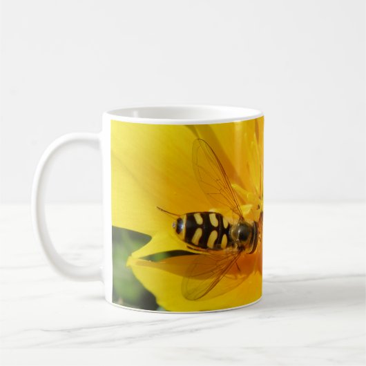 ホバーフライとフラワーマグ コーヒーマグカップ (左)
