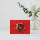 ホバーフライをダリアで飛ぶ，ミニフォト 名刺 (スタンド正面)