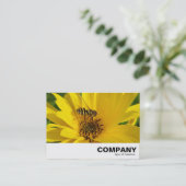 ホバーフライを黄色い菊に 名刺 (スタンド正面)