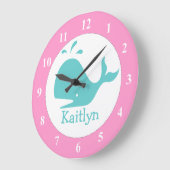 ホパーソナライズされたエールーム用の子供部屋時計 ラージ壁時計 (傾斜)