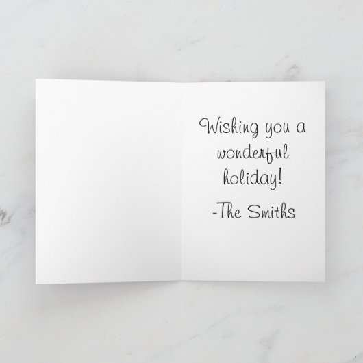 ホパーソナライズされたリデークリスマスツリーワードアート カード (内部)