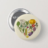 ホビーガーデンベジタブル栽培ハート 缶バッジ (正面&裏面)