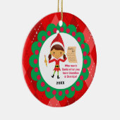 ホビーサンタおばあちゃん&おじいちゃん小妖精や小人オーナメント セラミックオーナメント (右)