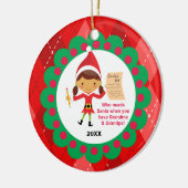 ホビーサンタおばあちゃん&おじいちゃん小妖精や小人オーナメント セラミックオーナメント (左)