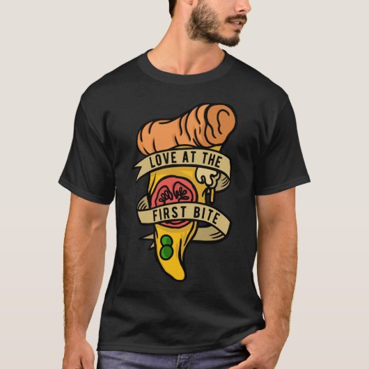 ホビーピザメーカーの最初の一口での愛 Tシャツ (正面)