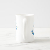 ホビーホースwhimsy水色ブルー名前をカスタムする ボーンチャイナマグカップ (裏面)