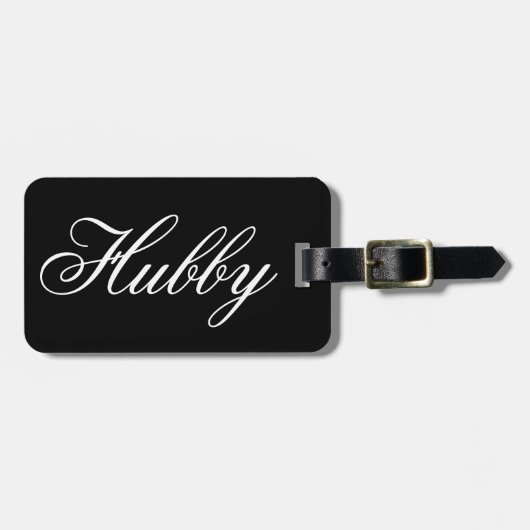 ホビーモダン白黒の夫の脚本 ラゲッジタグ (正面横)