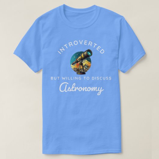 ホビー天文学宇宙望遠鏡内向 Tシャツ (デザイン正面)
