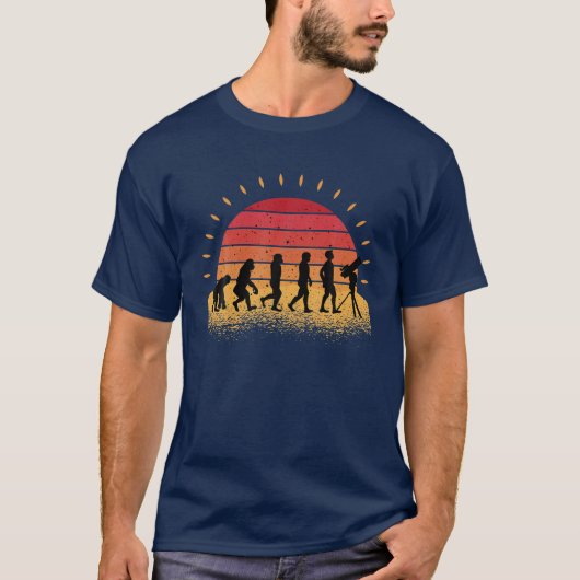 ホビー望遠鏡スターズ観測天文学宇宙 Tシャツ (正面)