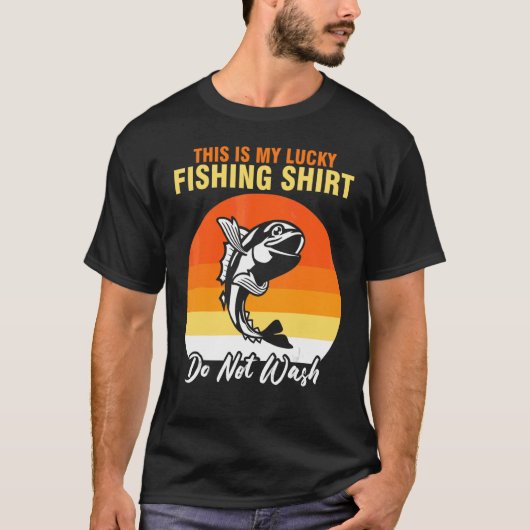 ホビー魚釣りフィッシャーンラッキー魚釣り Tシャツ (正面)