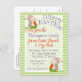 ホピカスタムーイースターバニーストライプズ格子模様 シーズンポストカード (正面/裏面)