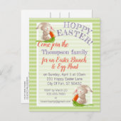 ホピカスタムーイースターバニーストライプズ格子模様 シーズンポストカード (正面/裏面)