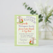 ホピカスタムーイースターバニーストライプズ格子模様 シーズンポストカード (スタンド正面)