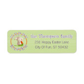 ホピカスタムーイースターバニーストライプズ格子模様 ラベル (正面)