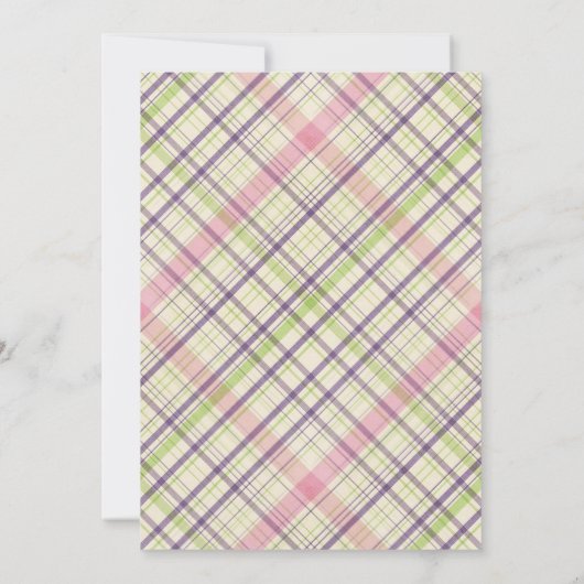 ホピカスタムーイースターバニーストライプズ格子模様 招待状 (裏面)