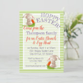 ホピカスタムーイースターバニーストライプズ格子模様 招待状 (スタンド正面)