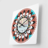 ホピカチーナマスククロック スクエア壁時計 (傾斜)