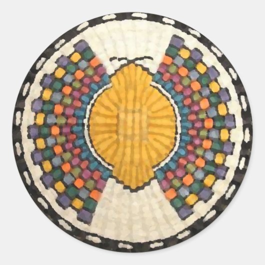 ホピスネークモチーフヴィンテージ先住民アメリカン ラウンドシール (正面)