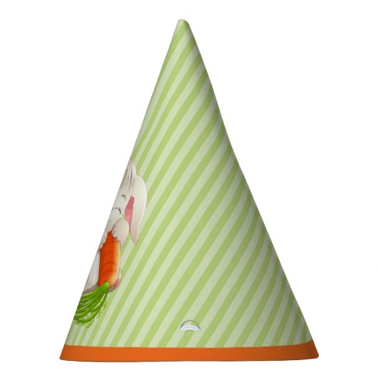 ホピーハッピーイースターバニーストライプズ模様 パーティーハット (右)