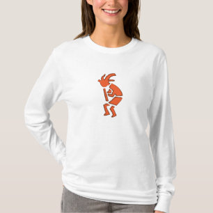 ホピー族のフルートプレーヤー-南西インドのデザイン Tシャツ