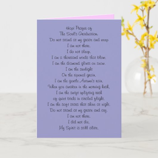 ホピー族の祈りの言葉-記念カード カード (黄色い花)