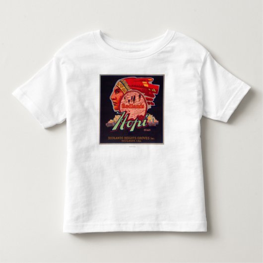 ホピー族オレンジLabelRedlands、カリフォルニア トドラーTシャツ (正面)