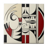 ホピー族陶器01 タイル (正面)