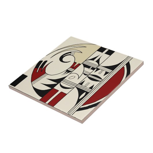 ホピー族陶器01 タイル (側面)