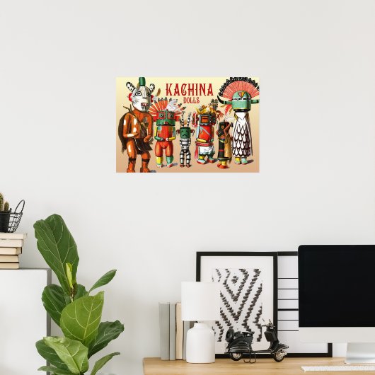 ホピ先住民・アメリカン部族のカチーナ人形 ポスター (ホームオフィス)