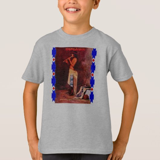 『ホピ笛の演奏者』 Tシャツ (正面)