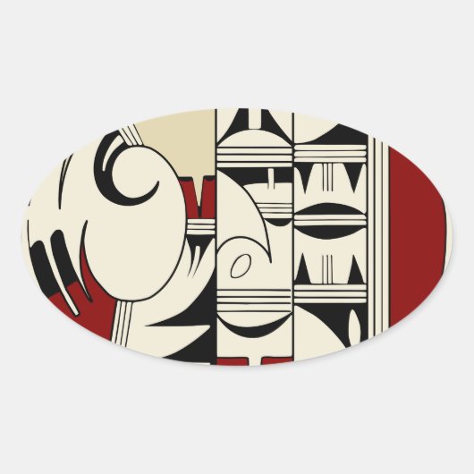 ホピ陶器01 楕円形シール (正面)