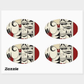 ホピ陶器01 楕円形シール (シート)