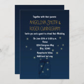 ホファイズメイソンジャール素朴ブルー結婚式招待状 招待状 (正面/裏面)