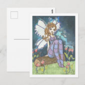 ホファイリーフィールドストライプのフェアリーファンタジーアートプリント ポストカード (正面/裏面)