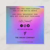 ホフェイクロハートトレンディーメディア挿入名刺 スクエア名刺 (裏面)