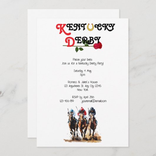 ホフケンタッキーダービー招待状 招待状 (正面/裏面)