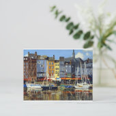 ホフルエール港の帆船の美しい景色 ポストカード (スタンド正面)