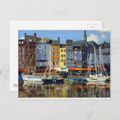 ホフルエール港の帆船の美しい景色 ポストカード (正面/裏面)