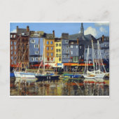 ホフルエール港の帆船の美しい景色 ポストカード (正面)