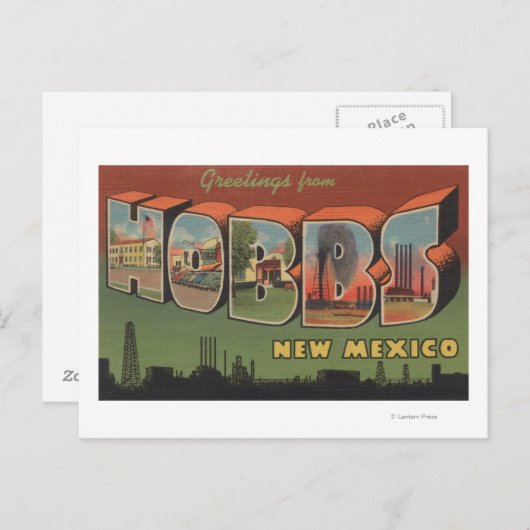 ホブス,ニューメキシコ – ラージレターシーン2 ポストカード (正面/裏面)