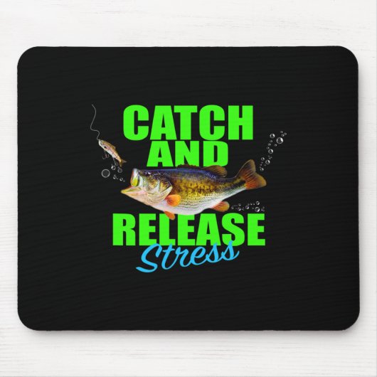 ホブ用キャッチ及び放出ストレス魚釣り魚 マウスパッド (正面)