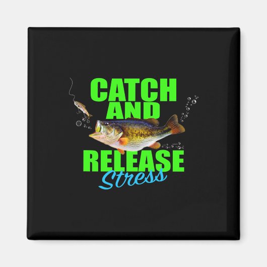 ホブ用キャッチ及び放出ストレス魚釣り魚 マグネット (正面)