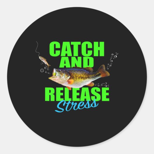 ホブ用キャッチ及び放出ストレス魚釣り魚 ラウンドシール (正面)