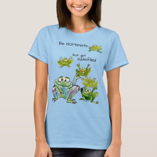 ホプティミスティックなカエルを満喫する Tシャツ (正面)