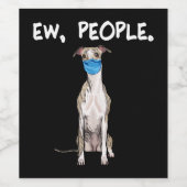 ホペットの人々は犬のマスクのプルオーバーを着用顔。 ワインラベル (シングルラベル)