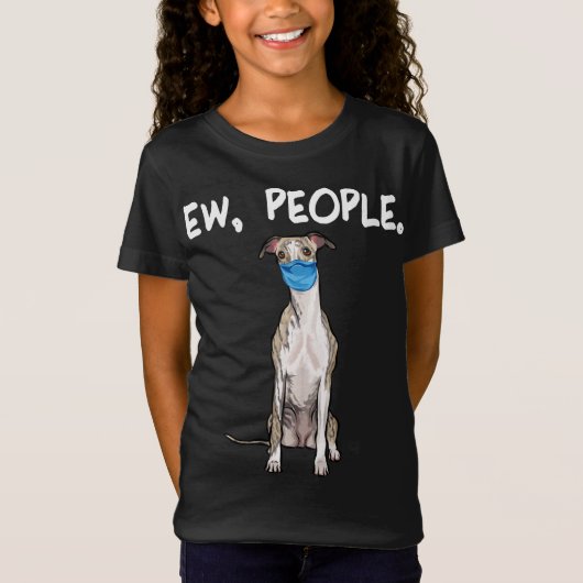 ホペットの人々は犬のマスクのプルオーバーを着用顔。 Tシャツ (正面)